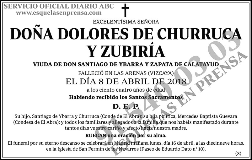Dolores de Churruca y Zubiría